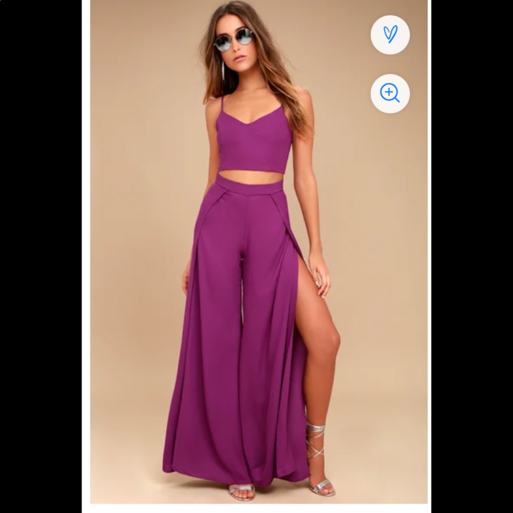 NWT Out Tonight Matching Crop Top Wide Leg Pants Set from Lulu’s